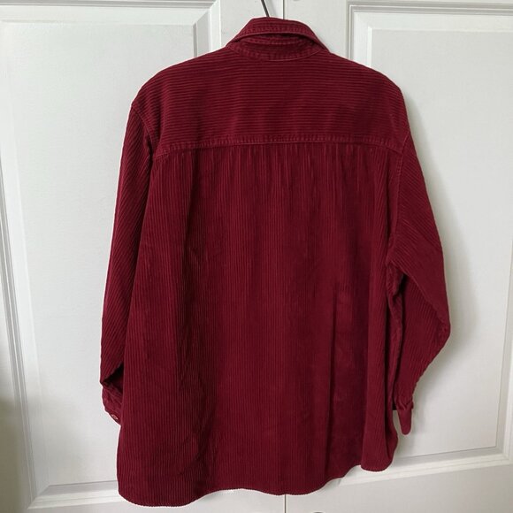 Vintage Cotton Ginny Shirt Womens Red Corduroy Shacket Button Up Whimsigoth - Picture 6 of 8